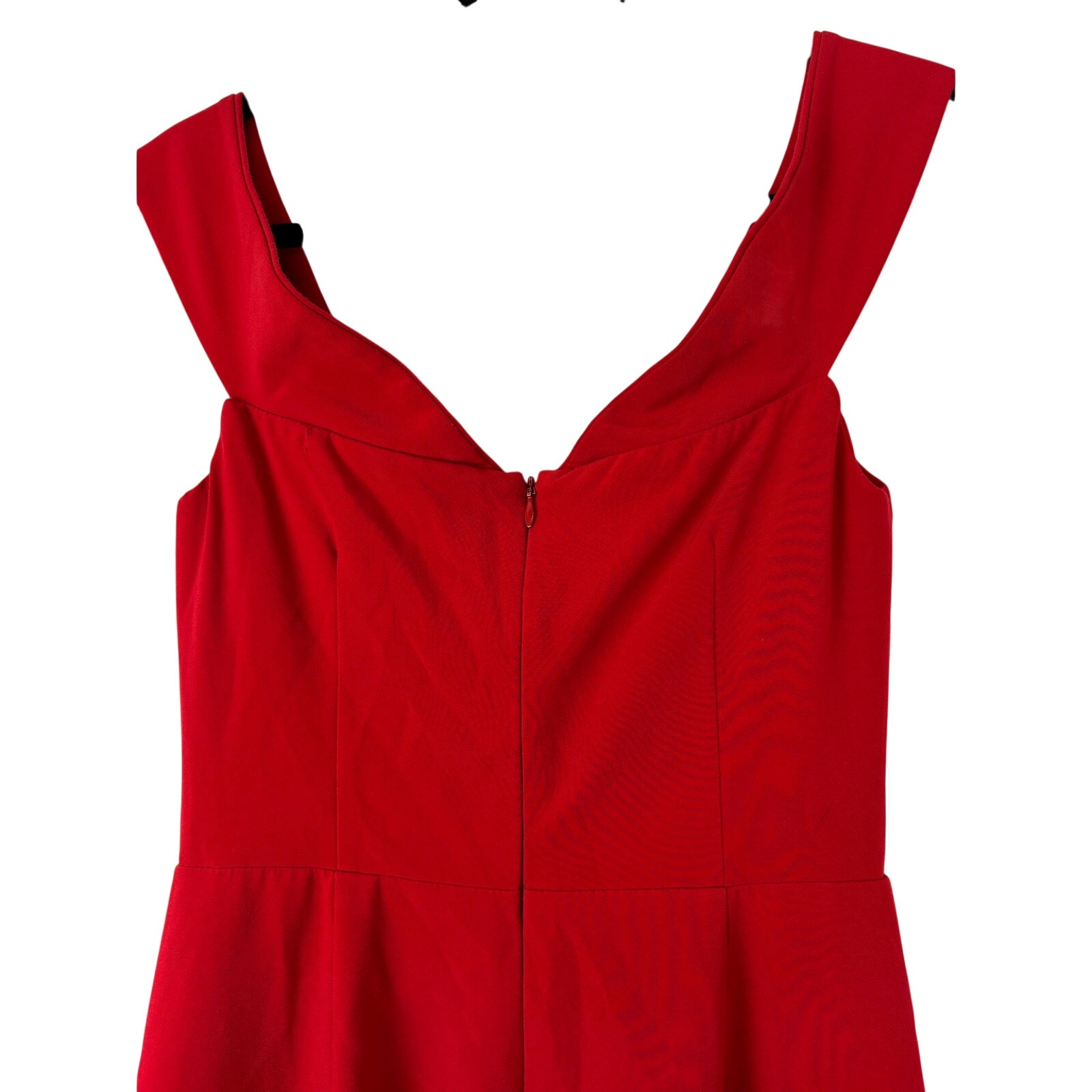 Monique Lhuillier Viviana Red Crepe Gown Size 2 V Neck Formal Evening Maxi — image 8 of 8